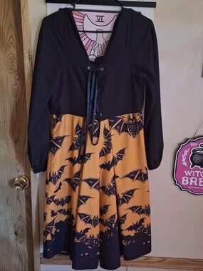 Orange Halloween Bat Dress